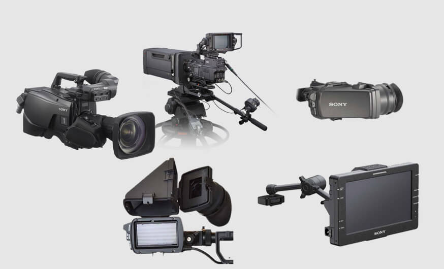 显示一些专业摄像机设备的图像